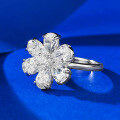 wholesale 925 Silver New 4*6 Petal White Diamond Ring, Light Luxury Minimalist European and American Style, Ins Fashion Versatile-0-2