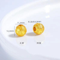 wholesale Golden Ancient Method Sand Gold Attract Wealth and Treasure Bead Spacer Bead Matching Bead Bracelet DIY Crystal Bracelet Jewelry Accessories-A fortune
