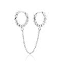 wholesale S925 Sterling Silver Single Round Bead Ear Hoop Chain Circle Geometric Fashion Minimalist Earrings-0-6