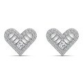 wholesale 925 Sterling Silver Cross-Border Live Streaming Earrings for Women, Fashionable and Light Luxury Design, Small and Fresh Love Heart Silver Earring Set-0-6