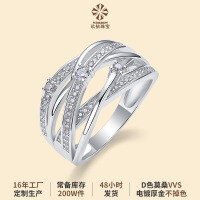 wholesale 925 Sterling Silver Ring High-End Moissanite Ring Cross-Border TikTok Live Hot Selling Closed Band Jewelry-Moissanite US No. 9