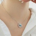 wholesale S925 Sterling Silver Demon's Eye Series Women's Necklace with Premium Blue Opal Stone Eye Design and Luxury Elegance-0-1