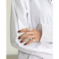 wholesale S925 Sterling Silver 257 Korean Version Wave Pattern Adjustable Open Ring Ins New Minimalist Versatile Women's Silver Ring-0-2