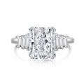 wholesale S925 Sterling Silver High Carbon Diamond Ring, Ins Luxe High-End Glamorous Retro Cross-Border European and American Engagement Ring-0-13