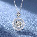 wholesale S925 Sterling Silver Moissanite Mini Light-Chasing Pendant Necklace for Women, Luxury Gift, TikTok Hot-Selling Item-0-0