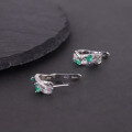 wholesale S925 Sterling Silver Petite and Exquisite Natural Topaz Earrings with Group-Set Chrysoprase and Colored Gemstones, Niche-0-3