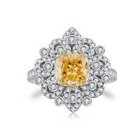 wholesale S925 Sterling Silver Cross-Border New Frost-Cut Multi-Color Flower Ring with Zircon, Women's Fashion High-End Style Wholesale-Yellow Diamond-CBJZ255 6