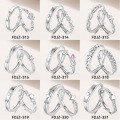 wholesale S925 Sterling Silver Original Design High-end Couple Rings Adjustable Plain Band Rings Valentine's Day Gift-0-3
