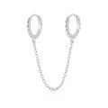 wholesale S925 Sterling Silver Single Round Tassel Chain Ear Clasp, a trendy and minimalist INS earring popular in Europe and America-0-6