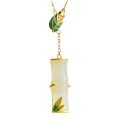 wholesale 925 silver gold-plated with natural Hetian jade pendant, Chinese-style cold enamel bamboo joint necklace, Hanfu jade accessory-0-4