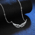 Sterling Silver Moissanite Wing Pendant Necklace for Women-0-1