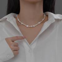 wholesale S925 silver irregular Baroque pearl necklace for women, Korean-style simple and elegant beaded neck accessory D9279-S925 Silver Necklace 925 Silver