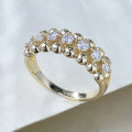 wholesale S925 Silver Gold-Plated Ins Style Zircon Row Diamond Stacking Ring-0-2