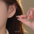 wholesale 925 Sterling Silver Sparkling Star Square Zircon Stud Earrings for Women-0-1