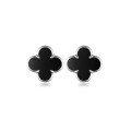 wholesale 925 Sterling Silver New Black Onyx Four-Leaf Clover Bracelet, Ins-Style Niche Premium Lucky Necklace & Earrings Set-0-7