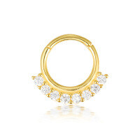 wholesale S925 Sterling Silver Geometric Teardrop Seamless Closure Nose Ring Cartilage Piercing Personalized Earring-Style 1-Gold