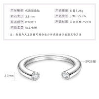 18K Gold Plated 925 Silver Dual-Head Moissanite Open Ring for Women-Simple double diamond [K white gold]  5 US dollars
