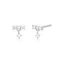 wholesale S925 Sterling Silver Minimalist Footprint T-shaped Opal Earrings With Zircon Accents-0-6