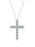 wholesale 925 Sterling Silver Moissanite Round Cut Cross Pendant Necklace for Women, Hot Sale on eBay-0-5