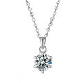S925 Sterling Silver 1-Carat Moissanite Classic Six-Prong Pendant Necklace Wholesale-0-3