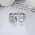 wholesale S925 Sterling Silver French-style Textured Liquid Geometric Irregular Open Ring Luxury Fashion Index Finger Ring-0-2