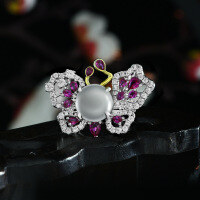 wholesale Metal: 925 Silver, Style: European and American, New Style Perse 4 Carat White Round Flat-Bottomed Shui Mo Yu 10mm Ring for Women-White 10mm【R1350】 9