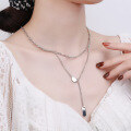wholesale S925 Sterling Silver Korean Dongdaemun Ins Minimalist Semi-Circle Irregular Fringe Collarbone Necklace-0-3