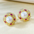 wholesale Sterling Silver New 7mm Synthetic Pearl Earrings Vintage Style TikTok Hot Seller-0-1