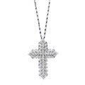 wholesale 925 Sterling Silver Full Diamond Sparkling Cross Pendant Women's Fashion Versatile Essential Heart Necklace Women's Drop Shipping Live-0-4