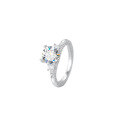 wholesale S925 Sterling Silver Simple and Fashion 2 Carat Genuine Moissanite Sparkle Ring Women's Engagement Wedding Band Wholesale-0-4