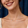Sterling Silver Four-Leaf Clover Moissanite Necklace, Light Luxury Style-0-0