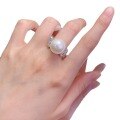 wholesale Jewelry: Designer-style 14mm pearl ring with luxurious ring band, hot-selling in live broadcasts-0-4