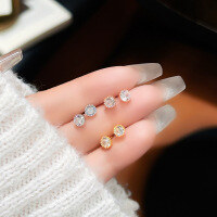 wholesale 925 Sterling Silver Micro-Inlaid Zircon Earrings, Small Flower Butterfly, High-End Minimalist Style, Elegant Textured Ear Accessories-DMXES202 925 silver (white gold)