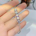 Sterling Silver Cross-Border Four-Prong Moissanite Bracelet-0-0