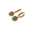 wholesale 18k gold-plated sterling silver natural Hetian jade ice blue water earrings with 8*10mm main stone-0-4