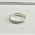 wholesale 925 Sterling Silver Vintage "Not Delighted by External Gains, Not Saddened by Personal Losses" Ring for Women, New Chinese Style Literary and Inspirational Niche Band-0-1