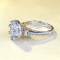 wholesale S925 Silver 3-Carat High-Carbon Diamond Ring with Bow Divided Gold Prong Setting, Elegant and Fashionable-0-2