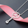 wholesale S925 silver cross-border new creative tear drop necklace with zircon, Korean-style fashion jewelry-0-2