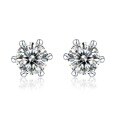 wholesale S925 Sterling Silver Minimalist Luxury Earrings for Women, Elegant Wedding Fashion Premium Moissanite Simple Six-Prong Stud Earrings-0-4
