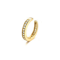 wholesale 925 Sterling Silver French Retro Style Clip-On Earrings for Women, No Piercing Required, Ins Minimalist Layered Design, New Collection-Copper plated with gold (one piece)