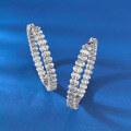 wholesale 925 Silver Fashionable European and American New Design Full Diamond Pave 3*5mm Oval Pigeon Egg Row Diamond Hoop Earrings Cross-border Style-0-3