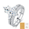 S925 Silver Stackable Moissanite Ring for Women, Tarnish-Resistant Cross-Border Light Luxury-0-7