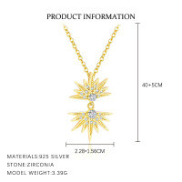 wholesale S925 Sterling Silver Cross-Border Sunflower Earrings with Zircon, Light Luxury, Minimalist, and Versatile-A4185-Gold 925 Silver
