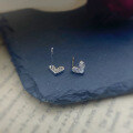 wholesale S925 Silver Minimalist Heart-shaped Earrings with Small Fresh Love Micro-set Zircon Studs for Women, Source Spot Wholesale-0-1