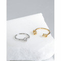 wholesale S925 Sterling Silver 006/007 Korean Version INS Niche Design Minimalist Versatile Knot-Tying Textured Open Ring-0-1