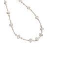 wholesale 925 Sterling Silver Swarovski Pearl Broken Silver Necklace Women's Korean New Ins Versatile Simple Elegant Collarbone Chain-0-4