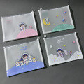 wholesale Metal material A4 cartoon transparent file bag with premium pull-tab document holder, PP plastic office student storage stationery pouch-0-10