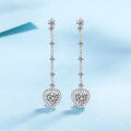 wholesale S925 Sterling Silver Moissanite Love Earrings and Ear Pendants, Simple and Luxurious Ins Style, Valentine's Day Gift for Girlfriend-0-0