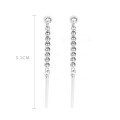 wholesale S925 Sterling Silver New Long Tassel Ear Studs for Women, Versatile Small Design, Earring for Healing Piercings, Minimalist Earrings Wholesale-0-5