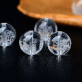 wholesale Metal material natural white crystal carved Manjushri wisdom mantra round bead spacer bead lucky bead handmade DIY crystal beaded jewelry-0-3